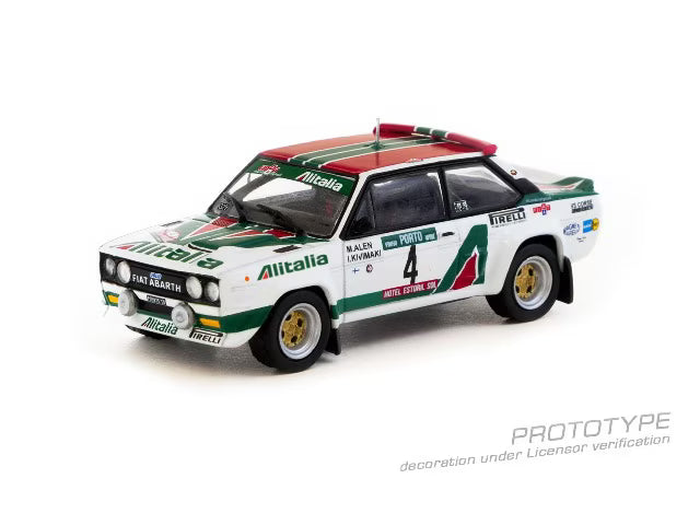 T64-094-78RP04 Tarmac Works 1:64 Abarth FIAT 131 Rally Rallye de Portugal Vinho do Porto 1978 Winner Markku Alen Ilkka Kivimaki