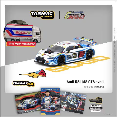 T64-043-24MGP30 Tarmac Works 1:64 Audi R8 LMS GT3 evo II Macau GT Cup FIA GT World Cup 2024 Uno Racing James Yu