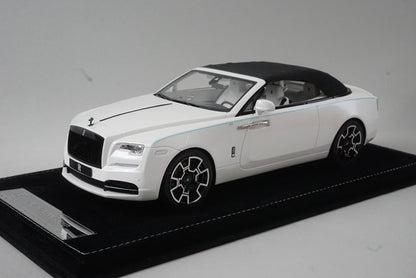 HHJL230702DB HH model 1:18 scale RR Rolls Royce Dawn Black Badge convertible Pearl White model car