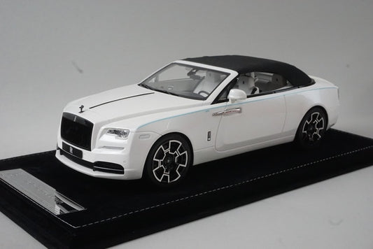 HHJL230702DB HH model 1:18 scale RR Rolls Royce Dawn Black Badge convertible Pearl White model car