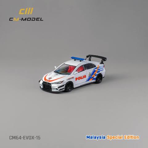 CM64-EVOX-15 CM-MODEL 1:64 Mitsubishi Lancer Evo X Malaysian Police Car model car