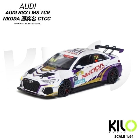 [ Pre-order ] KLW0024-1 KILOworks 1:64 Audi RS 3 LMS nkoda Team Pan Zhuming 2024