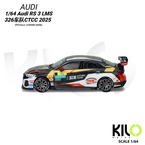 [ Pre-order ] KLW0024-4 KILOworks 1:64 Audi RS 3 LMS 326 Team CTCC 2025