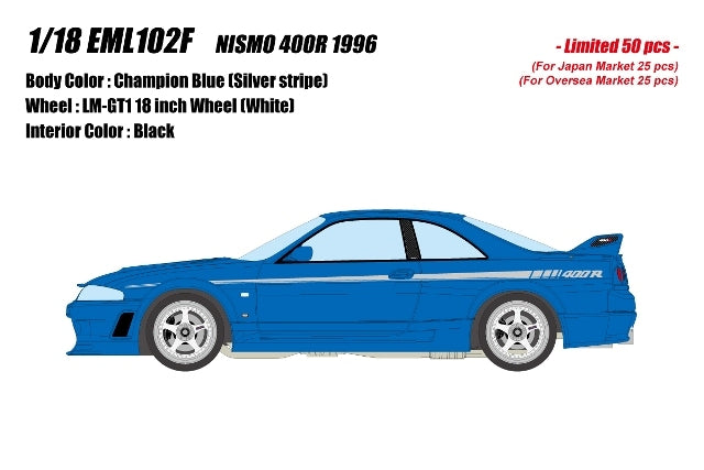 [ Pre-order ] EML102F Make Up EIDOLON 1:18 Nissan NISMO 400R 1996 Champion Blue