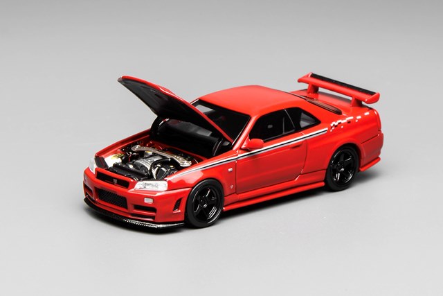 [ Pre-order ] M63420 MOTORHELIX 1:64 Scale Nissan Skyline GT-R (R34) Nismo Customized Red