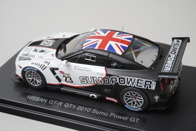 1:43 EBBRO 44383 Nissan GT-R GT1 Sumo Power GT 2010 #23 White Black model car