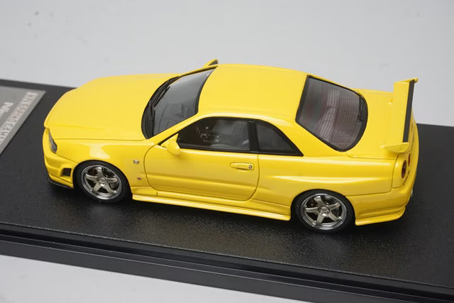 1:43 HPI 8400 Mirage Nissan NISMO R34 GT-R S-tune Lightning Yellow model car