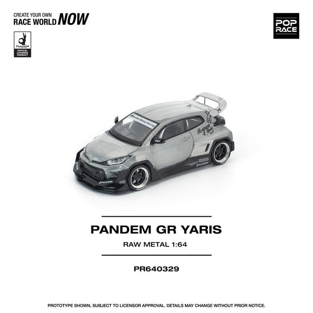 [ Pre-order ] PR640329 POP RACE 1:64 PANDEM GR YARIS RAW METAL Pandem GR Yaris RAW Finish