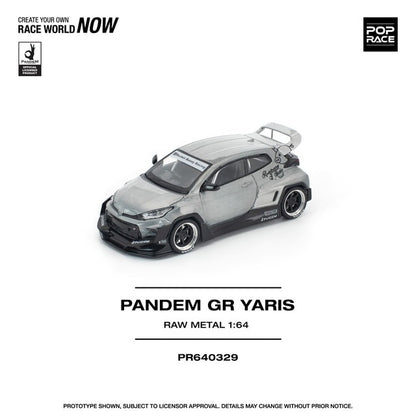 [ Pre-order ] PR640329 POP RACE 1:64 PANDEM GR YARIS RAW METAL Pandem GR Yaris RAW Finish
