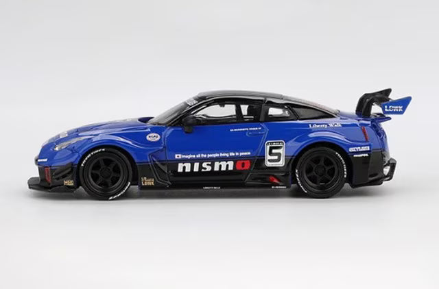 MGT01124-BL TSM MINI-GT 1:64 Nissan LB-Silhouette WORKS GT Nissan 35GT-RR Version 2 Blue (Left-Hand Drive) *Blister Pack
