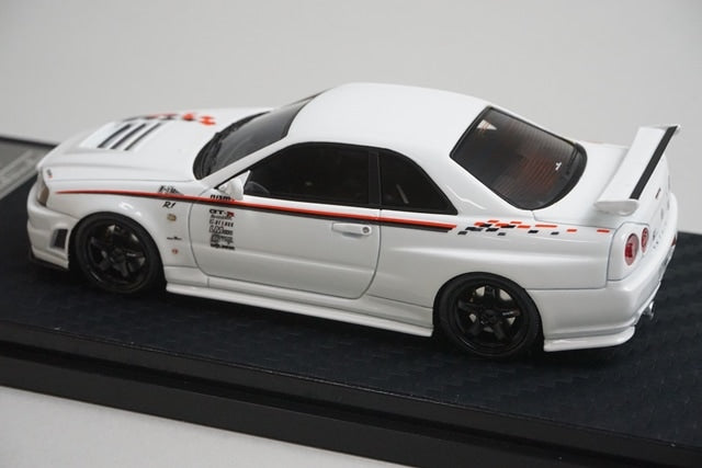1:43 HPI 8379 Mirage Nissan Nismo R34 GT-R R-tune White model car