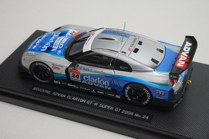 1:43 EBBRO 44046 Nissan Wood One Advan Clarion GT-R Super GT500 2008 #24
