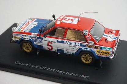 1:43 Spark S7772 Nissan Datsun Violet GT Safari Rally 2nd 1981 #5