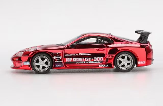 MGT01132-R TSM MINI-GT 1:64 Toyota Supra (A80) GT-300 Top Secret Red Chrome (Right-Hand Drive)