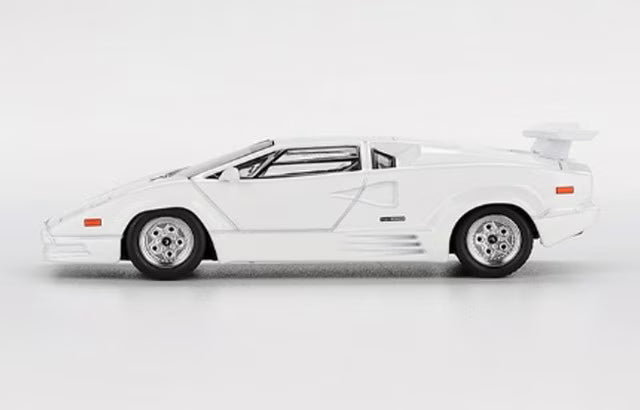 MGT01134-BL TSM MINI-GT 1:64 Lamborghini Countach 25th Anniversary White (Left-hand drive) *Blister packaging