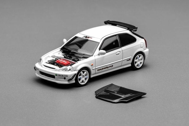 [ Pre-order ] M65029 MOTORHELIX 1:64 Honda Civic TYPE R (EK9) J's Racing Livery White