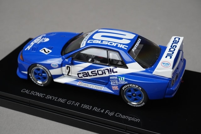 1:43 EBBRO 44646 Nissan Calsonic Skyline GT-R Rd.4 Fuji Champion 1993 #2 model car