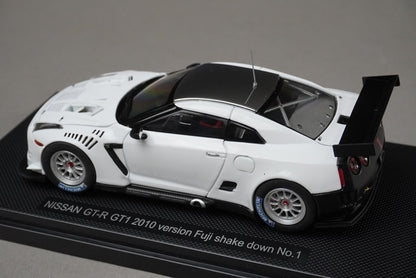 1:43 EBBRO 44317 Nissan GT-R GT1 Fuji 2010 #1 Shakedown model car