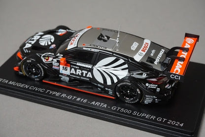 1:43 SPARK SGT154 Honda ARTA Mugen Civic Type R-GT GT500 Super GT 2024 #16 model car