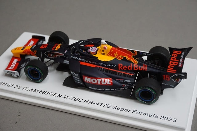 1:43 Spark SFJ002 Honda Mugen SF23 M-TEC HR-417E Super Formula 2023 #15 L. Lawson model car