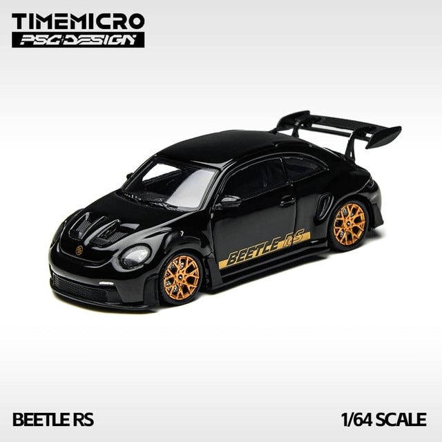 TM647903 Time Micro TM x PSC Design 1:64 Volkswagen Beetle RS Concept Black with Gold Rims model car