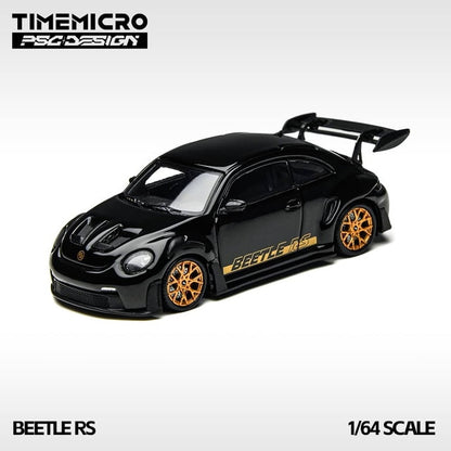 TM647903 Time Micro TM x PSC Design 1:64 Volkswagen Beetle RS Concept Black with Gold Rims model car