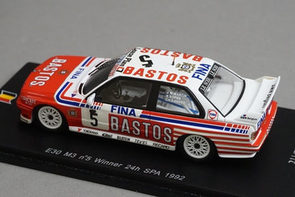 1:43 Spark SB069 BMW E30 M3 SPA 24H 1992 #5 J.M. Martin - S. Soper C. Danner Bastos model car