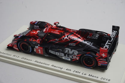 1:43 Spark S7001 Rebellion R13 Gibson Rebellion Racing Le Mans 24H 4th 2018 #1 model car