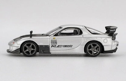 [ Pre-order ] MGT01106-BL TSM MINI-GT 1:64 Mazda RX-7 RE Amemiya Silver Metallic (Left-Hand Drive) Blister Pack