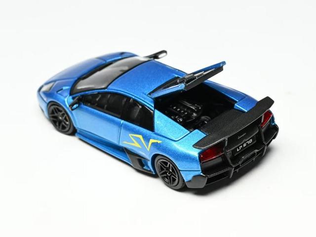 High Rev Model HRM 1:64 Lamborghini Murcielago LP670-4 SV Blu Nila model car