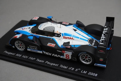 1:43 SPARK S1280 Peugeot 908 HDI FAP Team Peugeot Total Le Mans 5th place 2008 #8 model car