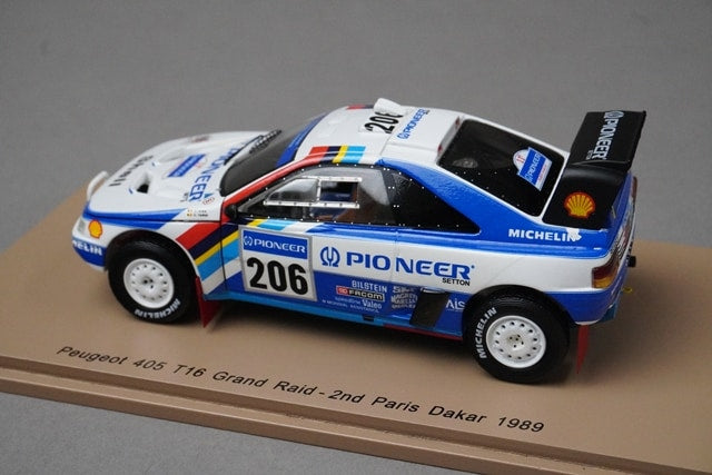 1:43 SPARK S5617 Peugeot 405 T16 Gran Raid Paris-Dakar 1989 #206 model car