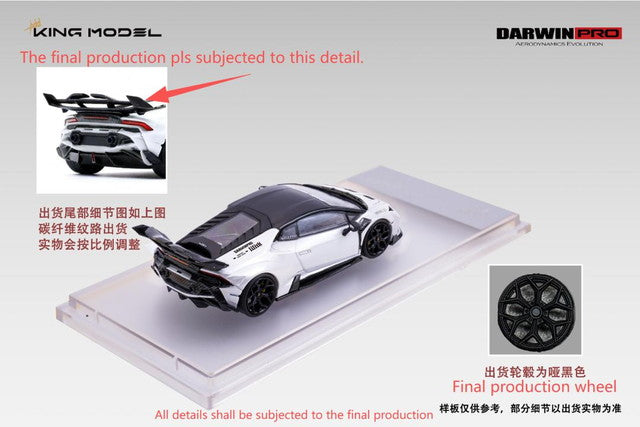 [ Pre-order ] KING MODEL 1:64 DarwinPRO Huracan Metallic White