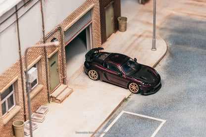 [ Pre-order ] T64S-022-PM Tarmac Works 1:64 Porsche Cayman GT4RS Amethyst Metallic