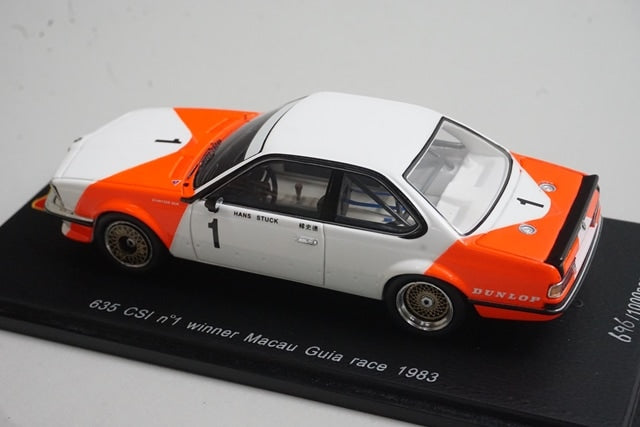 1:43 SPARK SA052 BMW 635 CSi Macau Guia Race Winner 1983 #1 H. Stuck model car