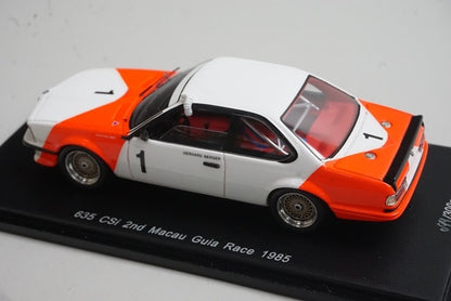 1:43 SPARK SA055 BMW 635 CSi Macau Guia Race 2nd place 1985 #1 G. Berger model car
