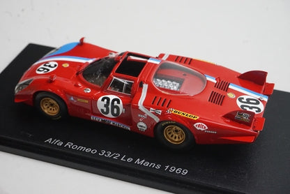 1:43 SPARK S8800 Alfa Romeo 33/2 Le Mans 1969 #36 G. Gosselin C. Bourgoigner model car