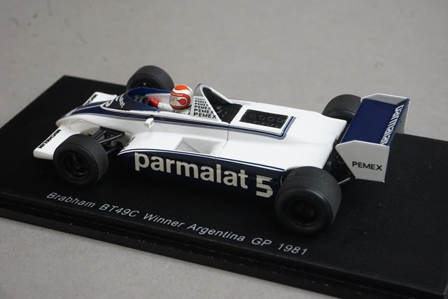 1:43 SPARK S4347 Brabham BT49C Argentine GP Winner 1981 #5 N. Piquet model car