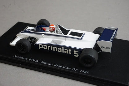 1:43 SPARK S4347 Brabham BT49C Argentine GP Winner 1981 #5 N. Piquet model car