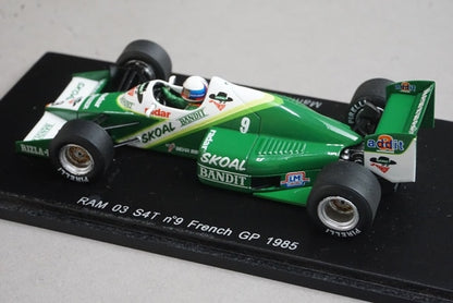 1:43 SPARK S1728 RAM 03 SAT French GP 1985 #9 M. Winkelhock model car