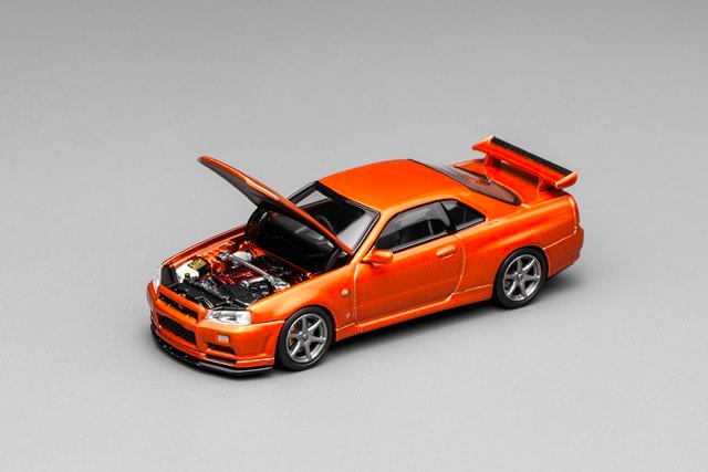 [ Pre-order ] M63471 MOTORHELIX 1:64 Nissan Skyline GT-R(R34) V-Spec Ⅱ Customized Metallic Orange
