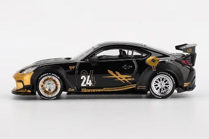 MGT01149-R TSM MINI-GT 1:64 Toyota GR86 LB Nation Black/Gold (Right-Hand Drive)
