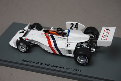 1:43 SPARK S2241 Hesketh 308 Swedish GP 3rd 1974 #24 J.Hunt model car