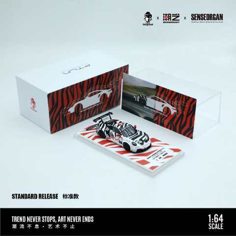 [ Pre-order ] MD647311 ModernArt x SSOG globe x Shepwell 1:64 Porsche 911 GT3 Cup (992) Black-White #7