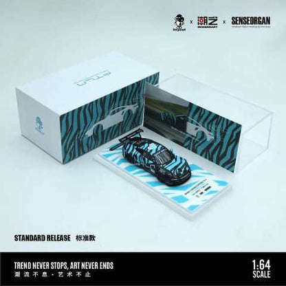 [ Pre-order ] MD647312 ModernArt x SSOG globe x Shepwell 1:64 Porsche 911 GT3 Cup (992) Black-Blue #22
