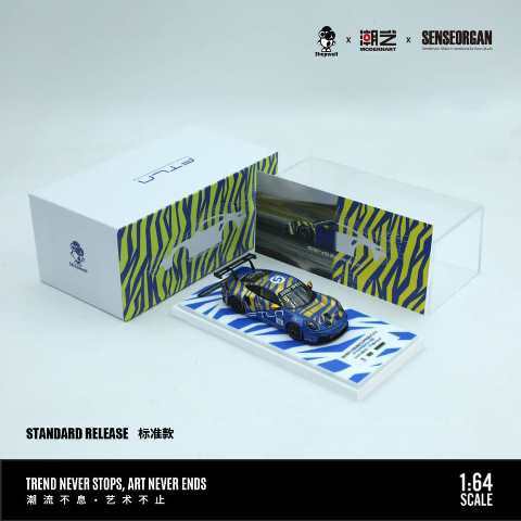 [ Pre-order ] MD647313 ModernArt x SSOG globe x Shepwell 1:64 Porsche 911 GT3 Cup (992) Blue-Gold #5