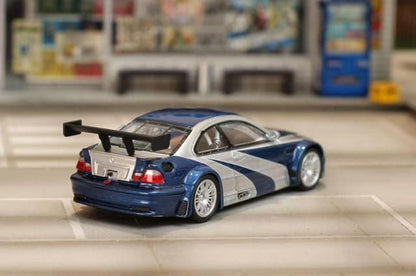 [ Pre-order ] Ghost Player 1:64 BMW E46 M3 GTR Silver Blue