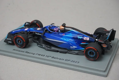 1:43 Spark S8586 Williams Racing FW45 Bahrain GP 10th 2023 #23 A. Albon