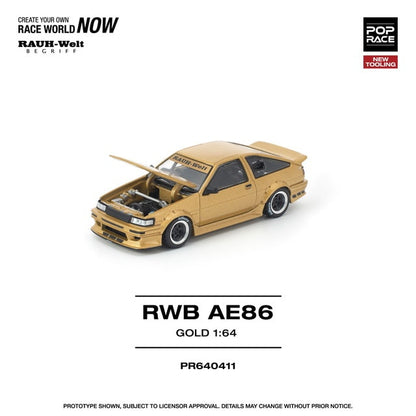 [ Pre-order ] PR640411 POP RACE 1:64 RWB AE86 GOLD