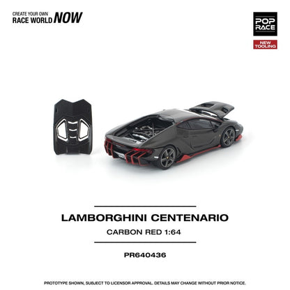 [ Pre-order ] PR640436 POP RACE 1:64 Lamborghini Centenario CARBON RED